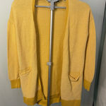 Marled‎ reunited clothing Mustard Yellow Open Front Longline Knit Cardigan XS Photo 0