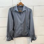 Zyia  Active Gray Drawstring Windbreaker. Size Large. NWT Photo 2