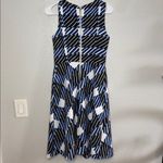 Talbots Sleeveless Multicolor Geometric Striped Midi Sleeveless Dress Size Small Photo 7