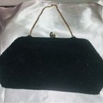 Antique vintage black beaded purse with chain handle. Photo 2