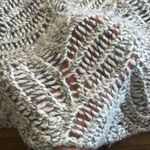 Loft Grey Open Stitch Scallop Sweater - Size S Photo 5