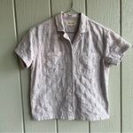 Madewell  Garment Dyed Checkerboard Button Up Shirt Short Sleeve Lavender Size XS Photo 1
