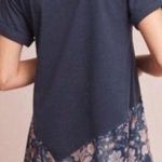 Anthropolgie Akemi + Kin Embroidered Blue Floral Flowy Short Sleeve Top Size M Size M Photo 1