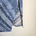 American Vintage Vintage 90s Blue Floral Striped Maxi Skirt Pull On Side Hem Split M Photo 10