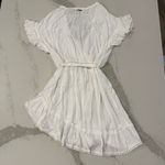 Amiani NWT Asymmetrical Ruffle Sleeve Tie Front SwimSuit CoverUp Womens XL White Photo 6