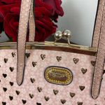 BRANGIO Italy Matte Twinkle Hearts Vegan Leather Handbag Pink Photo 2