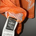 SheIn Orange Crop Jersey Top Photo 2