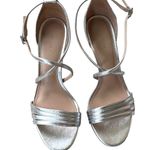 via spiga Like New  Leather Mila Heels Silver Size 8.5 Photo 1