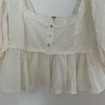 Free People Leave It To Me white Crop Top Blouse Button Boho XL NWOT Photo 5