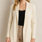 MM.LaFleur M.M. Lafleur Open-Front Knit Jacket – Ivory – Size Large Photo 0