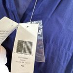 Eileen Fisher Medium Petite 100% Silk Tunic Long Top Sapphire Blue Sheer NWT Photo 6