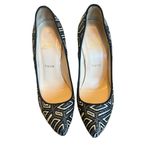 Christian Louboutin Daffodile Platform Pumps Heels Panama Geometrico Size 39 Photo 10