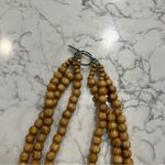 Beaded Brown & Blue Layered Necklace and Earrings Set Tan Photo 3