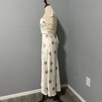 ZARA Sweetheart Neckline Floral Print Satin Effect MIDI Dress Cross Back Sz L Photo 11