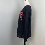 Panhandle Slim Black Boho Embroidered Long Sleeve Top Large Western Photo 4