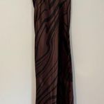 House of Harlow  1960 Satin Maxi Slip Dress Brown Cut Out Spaghetti Straps Small Photo 1