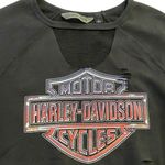 Harley Davidson Distressed Black Logo Sweatshirt Size M Photo 2