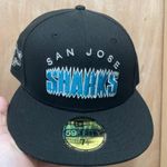 Hat club San Jose sharks mascot patch size 7 1/4 new era fitted brand new Black Photo 0