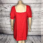 Draper James RSVP Size XXL Pink Square Neckline Puff Sleeve Linen Blend Dress Photo 3