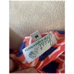 Just USA Coral Blue Geometric Print Belted 3/4 Sleeve Dress Womens Size Medium Photo 3