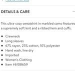 Rails  Taupe Ivory Tan Camouflage Long Sleeve Soft Cozy Sweatshirt S Photo 8