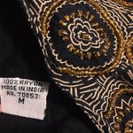 Vintage HG NY Vest Beaded Medallion Print Button Down‎ Black Gold Womens Size M Photo 6
