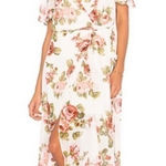 Show Me Your Mumu Rosie Posie Marianne Wrap Maxi Dress in Pink & White, Size XS Photo 0