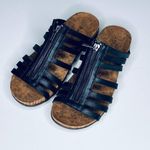 BEARPAW Sabrina Black Zipper Strappy Sandals Shoes New 9 Photo 2