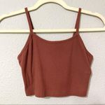 SheIn  Burnt Orange Ribbed Crop Tank Top Womens XS Boxy Fit Athletic Blouse Photo 0