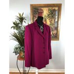 Kasper ASL Women Jacket 12 Purple Contrasting Trim Lapel Notch Collar Pockets Photo 4