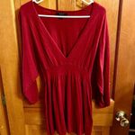 EXPRESS NWOT Red  Babydoll Sweater 3/4 Sleeve Wool Blend Large Photo 1