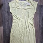 Universal Threads Butter Yellow V-Neck Cotton Short Sleeve Midi Dress with‎ Front Slit Size Small Photo 1