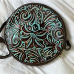 Patricia Nash  Leather Crossbody Circular Bag Blue/Brown Photo 0