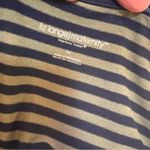 Liz Lange  MATERNITY dress size medium blue green stripes stretchy ruching long Photo 2