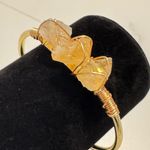 Citrine Natural Semi Precious Gemstones Cuff Bracelet 18kt Yellow Gold Overlay Photo 4