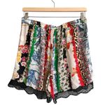 Zadig & Voltaire  Saturne mixed print silk shorts with a lace trim Size 38 Photo 2