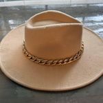 Cream Chain Link Strap Western Fashion Hat Photo 1
