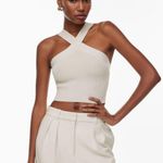 Aritzia Matte Pearl Sculpt Knit Criss Cross Cropped Tank Photo 0
