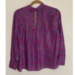 Apiece Apart  Sez Pintuck Purple floral Silk Blouse size 4 Photo 5
