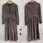 Vintage Floral Prairie Cottage Core Midi Dress Green Photo 5