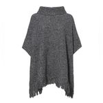 Joie  Wool Blend Grey Hatice Fringe Poncho Sweater Size XS/S Photo 3
