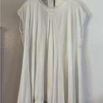 Free People  Abigail Tee White Lace Oversized Loose Fit Top Lattice Boho Prarie Photo 3