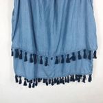 Crown & Ivy Crown Ivy Large Top Chambray Layered Tank Sleeveless Blue Tassels Swing 698 Photo 5