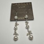 Carolee Lux Sterling Silver & Pearl Pierced Dangle Drop Earrings Photo 0