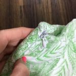 ZARA Basic Floral White/Green Flat Front Shorts Photo 3