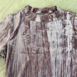 Anthropologie Pilcro Velveteen Mock Neck Top | Pale Purple Pink | Small Photo 4