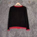 Erika Black Christmas Holiday Natti Style Cardigan Button Up Womens Medium Photo 3