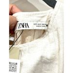 ZARA NWT  Sleeveless Fit and Flare Skater Mini Denim Dress Beige Women's Size S Photo 5