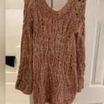 Free People Mauve Open Knit Bell Sleeve Sweater Small Photo 0