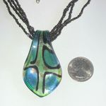 Metallic Seed Bead Beaded Multi Strand Glass Pendant Boho Necklace Photo 2